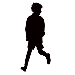 a boy body silhouette vector