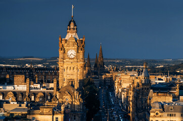 Fototapeta na wymiar Edinburgh city skyline from Calton Hill., United Kingdom