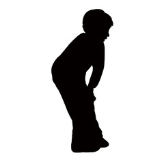 a boy body silhouette vector