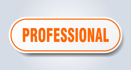 professional sign. rounded isolated button. white sticker