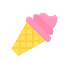 summer beach or holiday related cone ice cream with layers vector in flat style,
