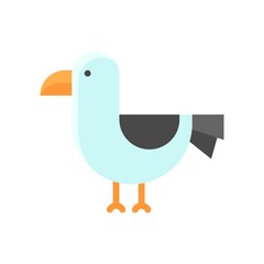 summer beach or holiday related summer beach seagull bird with wings vector in flat style,