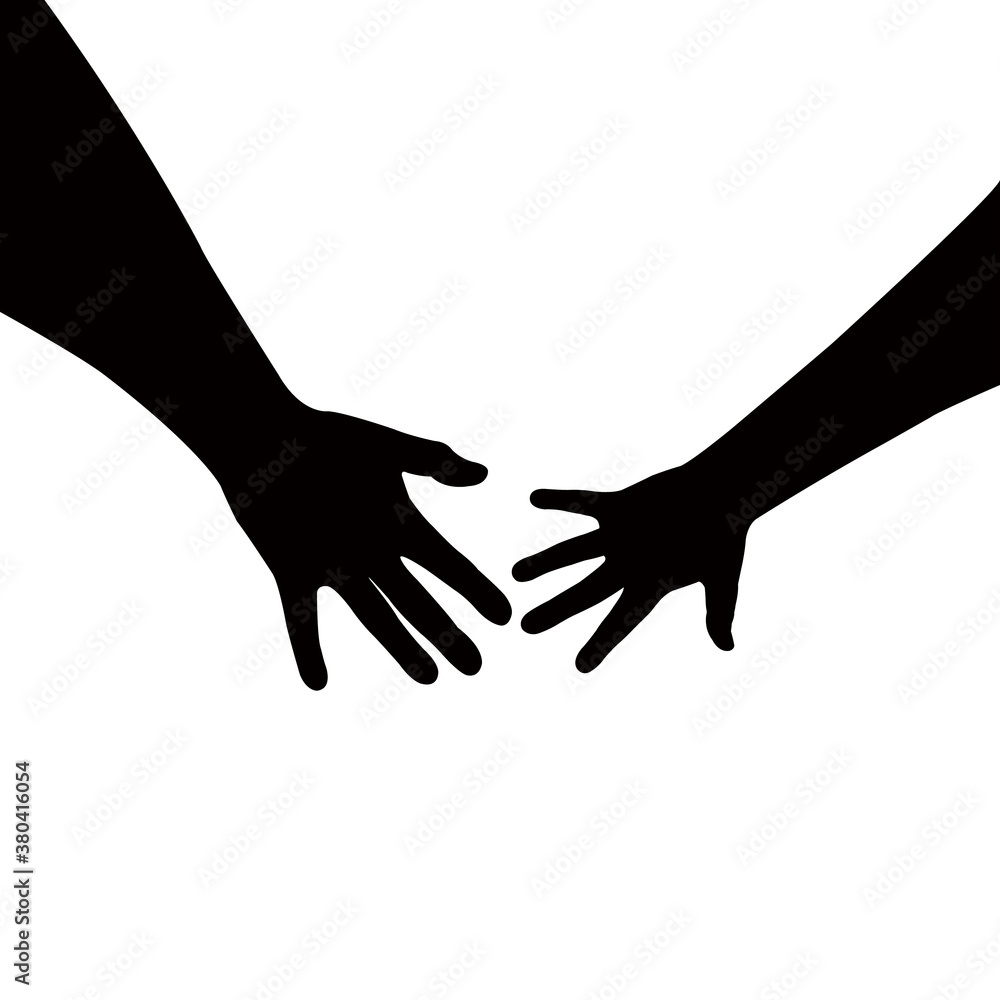 Poster hands silhouette vector