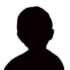 a boy head silhouette vector