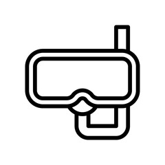 summer beach or holiday related summer beach swimming snorkel or glasses with pipe vector in lineal style,