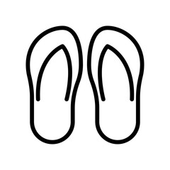 summer beach or holiday related summer beach slippers or footwear vector in lineal style,