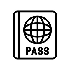 summer beach or holiday related summer beach passport with world globe vector in lineal style,