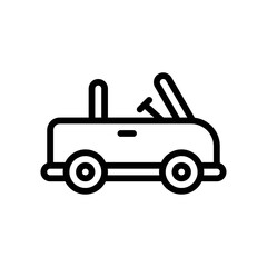 summer beach or holiday related summer beach car for travelling with tires vector in lineal style,