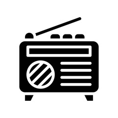 summer beach or holiday related summer radio with antena, buttons and speaker vector in solid design,