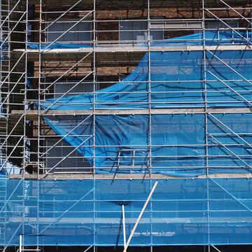 Construction work on a building