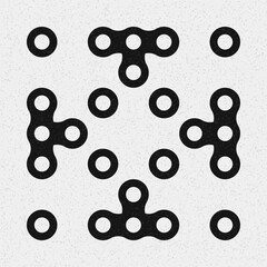 Abstract Cross Pattern Dots Logo generative computational art illustration