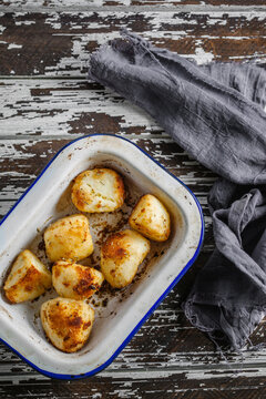 Roasted rosemary and garlic potato's.