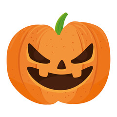 halloween pumpkin cartoon design, happy holiday and scary theme Vector illustration