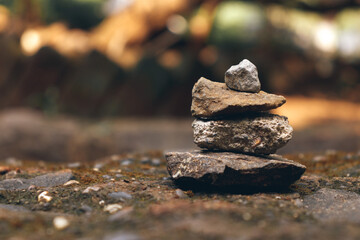 A Pile of Rocks evenly Placed with clean background.