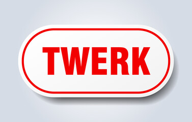twerk sign. rounded isolated button. white sticker