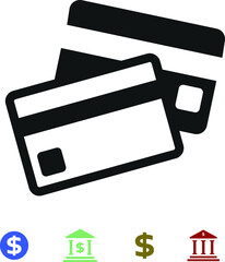 money card icon. Credit card icon vector
