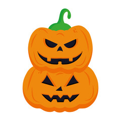 halloween pumpkins cartoons design, happy holiday and scary theme Vector illustration