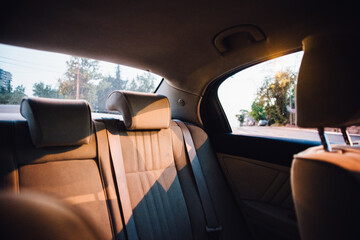 Back seat of the car