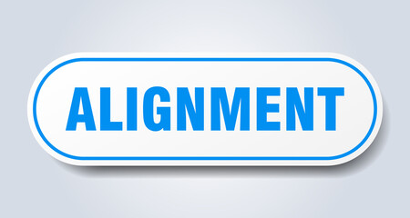 alignment sign. rounded isolated button. white sticker