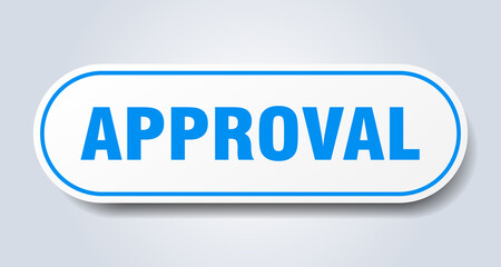 approval sign. rounded isolated button. white sticker