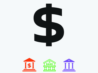 Dollar icon. Banking icon. Financial icon vector 