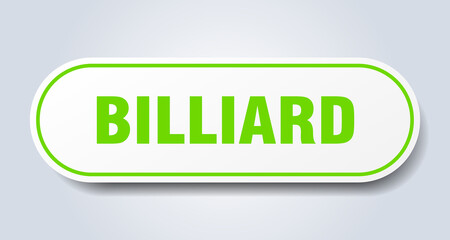 billiard sign. rounded isolated button. white sticker