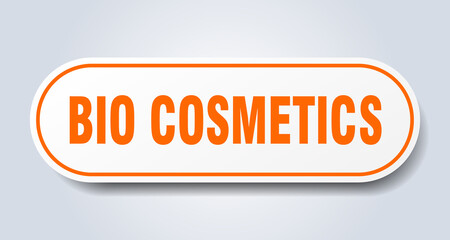 bio cosmetics sign. rounded isolated button. white sticker