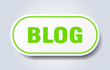 blog sign. rounded isolated button. white sticker