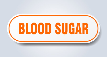 blood sugar sign. rounded isolated button. white sticker