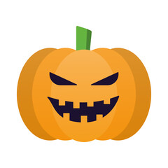 halloween pumpkin face flat style
