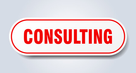 consulting sign. rounded isolated button. white sticker