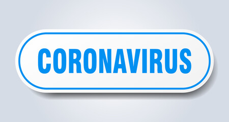 coronavirus sign. rounded isolated button. white sticker