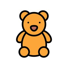 baby toy related baby tedy bear with hand and legs for baby or kids vectors with editable stroke,