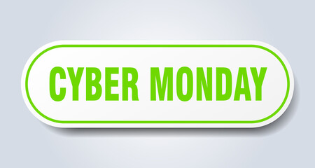 cyber monday sign. rounded isolated button. white sticker