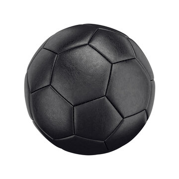 Black soccer ball isolated on a white background, 3D render