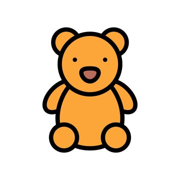 baby toy related baby tedy bear with hand and legs for baby or kids vectors with editable stroke,
