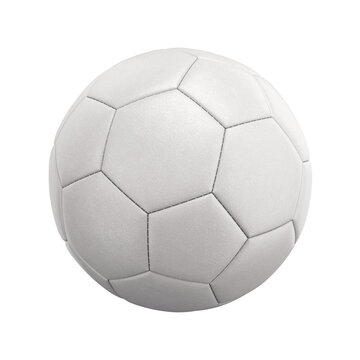 White soccer ball isolated on a white background, 3D render