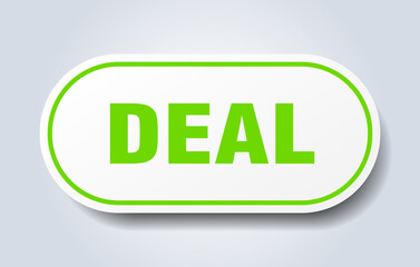 deal sign. rounded isolated button. white sticker