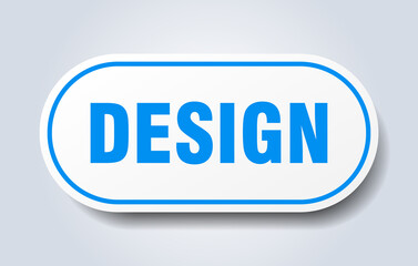 design sign. rounded isolated button. white sticker