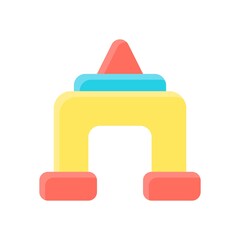 baby toy related toy blocks with sharp corner, stand and other shape for kids vectors in flat style,