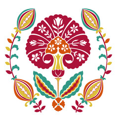 Mughal flower motif digital print