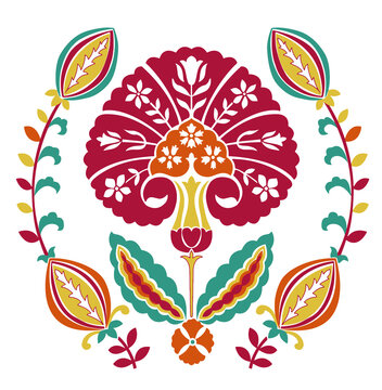 Mughal Flower Motif Digital Print