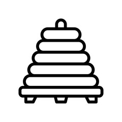 baby toy related toy ring toss with stand and strips ring for kids vectors in lineal style,