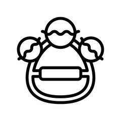 baby toy related baby toy with handle and three circles for kids vectors in lineal style,