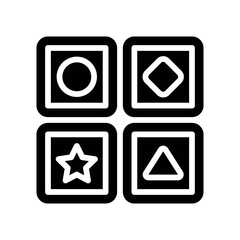 baby toy related toy blocks with star, circle and other shapes for kids vectors in solid design,