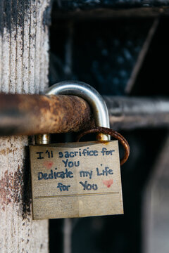 A padlock with a promise written on it
