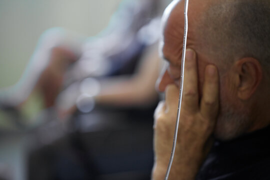 Patient at chemotherapy in a day clinic