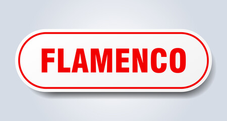 flamenco sign. rounded isolated button. white sticker