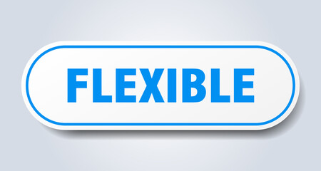 flexible sign. rounded isolated button. white sticker