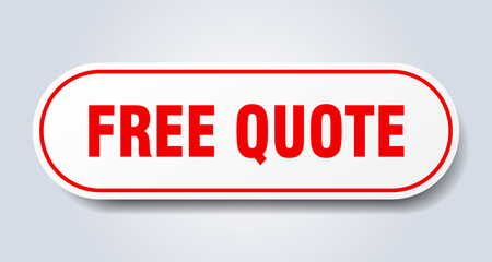 free quote sign. rounded isolated button. white sticker